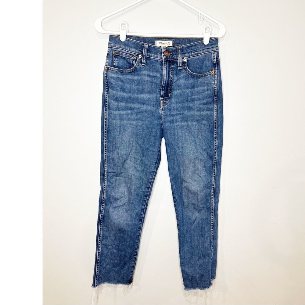 Madewell stovepipe raw hem jeans size 26